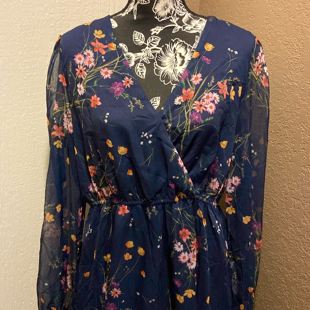 NWT Cupshe floral print chiffon A-line mini dress - Picture 4 of 12